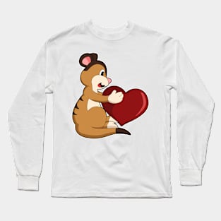 Meerkat with Heart Long Sleeve T-Shirt